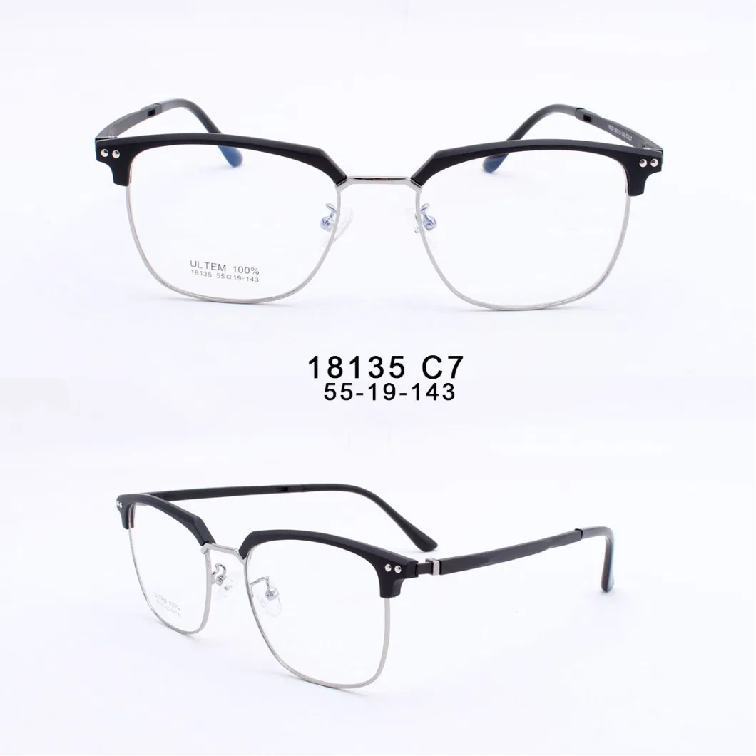 Metal Eyeglasses Half-Rim Optical Frame Eyewear with Circle Lens