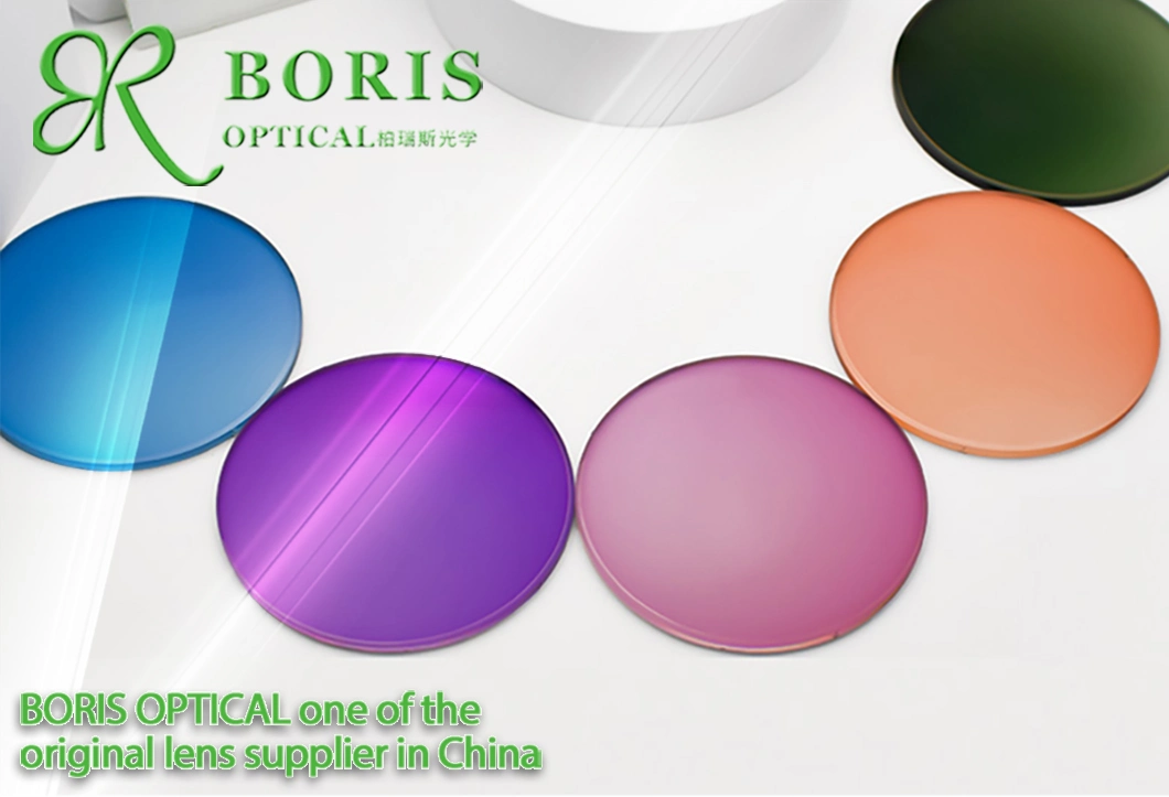 1.56 Photochromic Orange Hmc Eyeglasses Optical Lenses China Manufacture