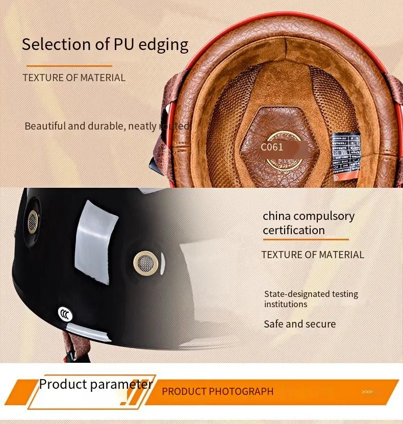 Motorcycle Helmet Electric Vehicle Helmet Baseball Cap Motorcycle Helmet with Decal