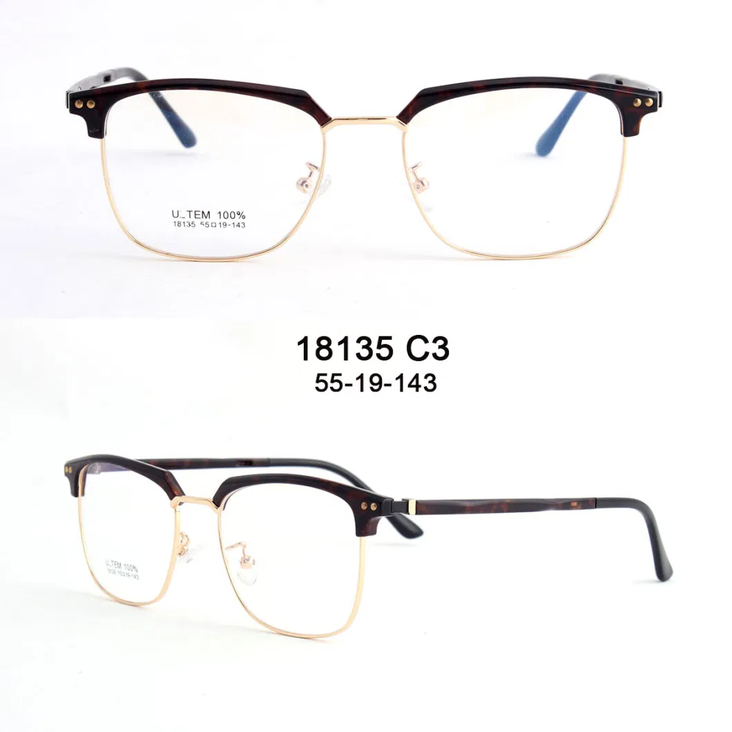 Metal Eyeglasses Half-Rim Optical Frame Eyewear with Circle Lens
