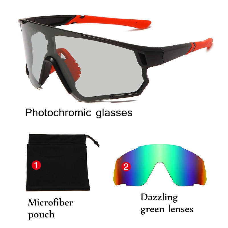 Amazon Outdoor Cycling Brand Sports Intelligent Photochromic Sunglasses with Replaceable Lenses