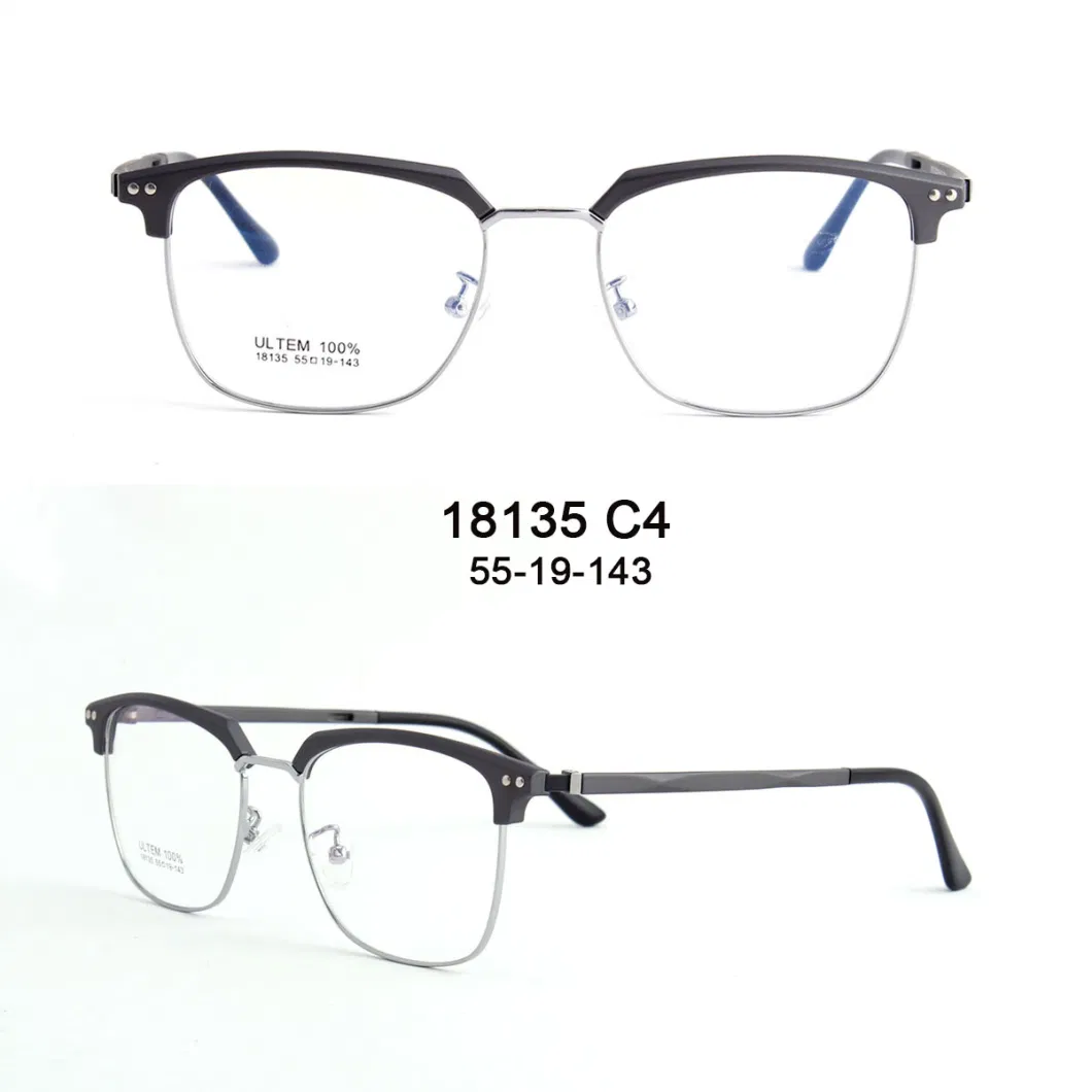 Metal Eyeglasses Half-Rim Optical Frame Eyewear with Circle Lens