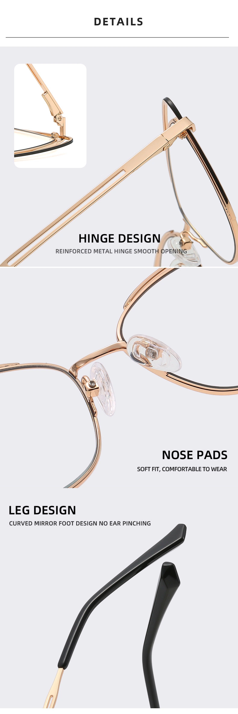 New Arrive Ready to Ship Hot Selling Flat Lens Myopia Lens Cat&prime;s Eye Women Fashion Anti Blue Light Blocking Glasses Wholesale