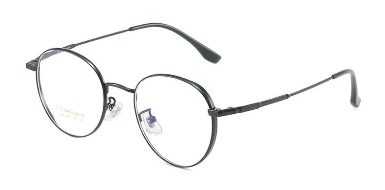 Semi-Titanium Metal Material Anti-Blue Light Eyeglasses Fashion Flat Lens Myopia Glasses