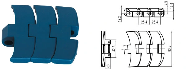 Haasbelts Conveyor Magnetflex Chainbelt Flat Top 1060 Series