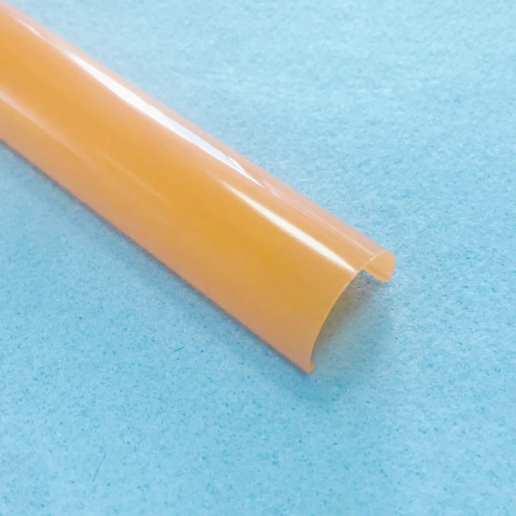 Custom-Made Orange or Yellow PC Extrusion Plastic Lens for LED Light