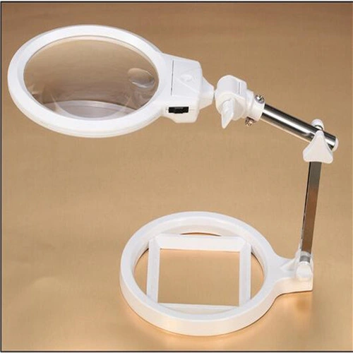 Portable Folding LED Desktop Magnifier Lamp/Lens/Loupe with Light (EGS-3B-4A)