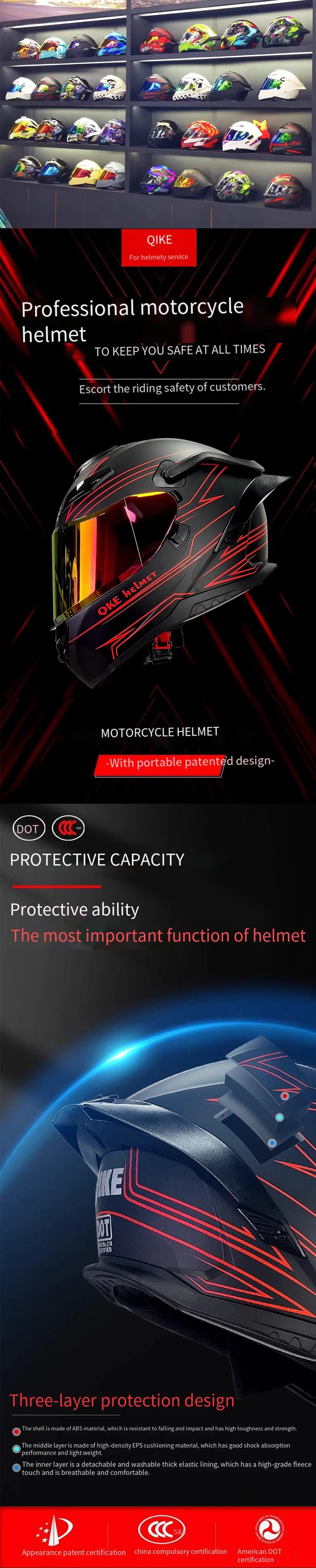 Stylish Motorcycle Helmets Full Face Helmet with Big Tail