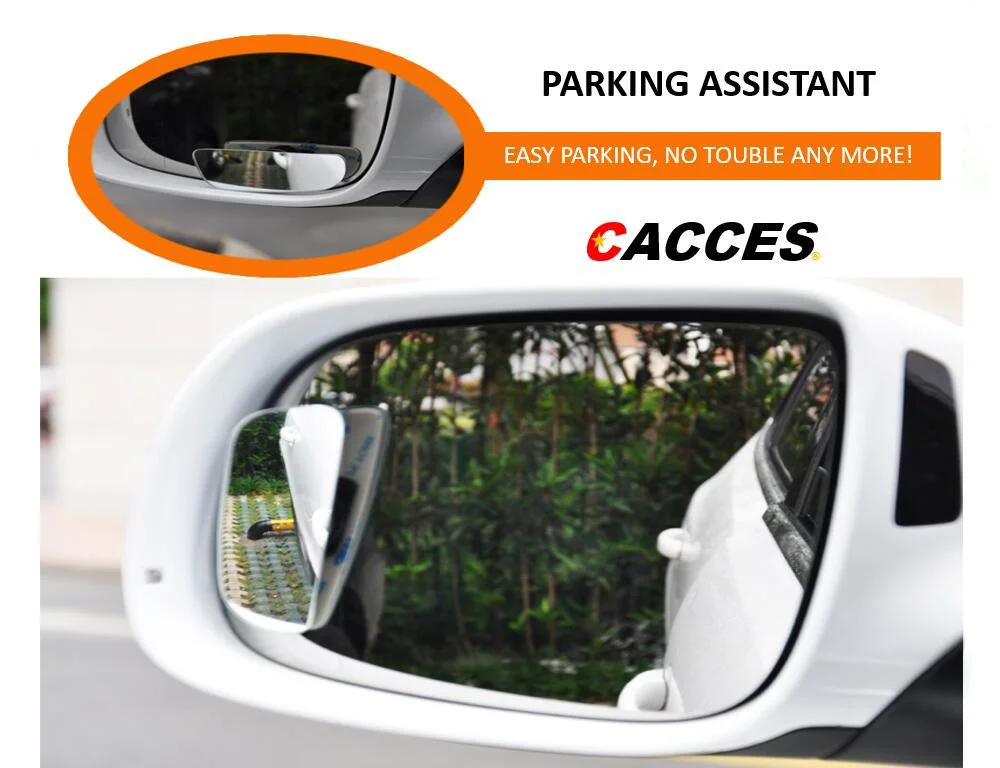 Blind Spot Car Mirror Anti-Dazzle, Rectangle Expansive View Adjustable Blind Mirror, HD Blue Glass Convex Rearview Mirror, Ultra-Thin Frameless Blind Spot Lens