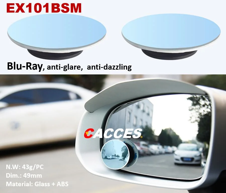 Blind Spot Car Mirror Anti-Dazzle, Rectangle Expansive View Adjustable Blind Mirror, HD Blue Glass Convex Rearview Mirror, Ultra-Thin Frameless Blind Spot Lens