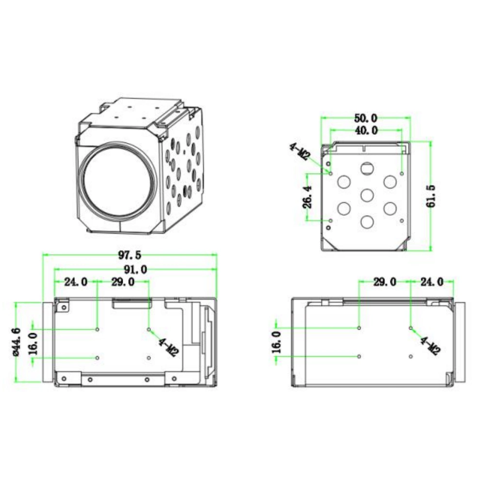 Digital Signal Lvds Output 33X Optical Zoom 180mm Lens Camera Module