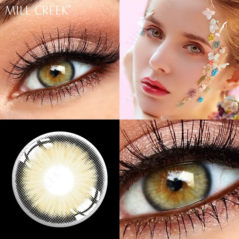 Chinese Wholesale Contact Supplier Hot Fresh Looking Cosmetic Color Contact Lenses Cheap 3 Tone Soft Yearly Eye Natural Brown Color Contacts Lens