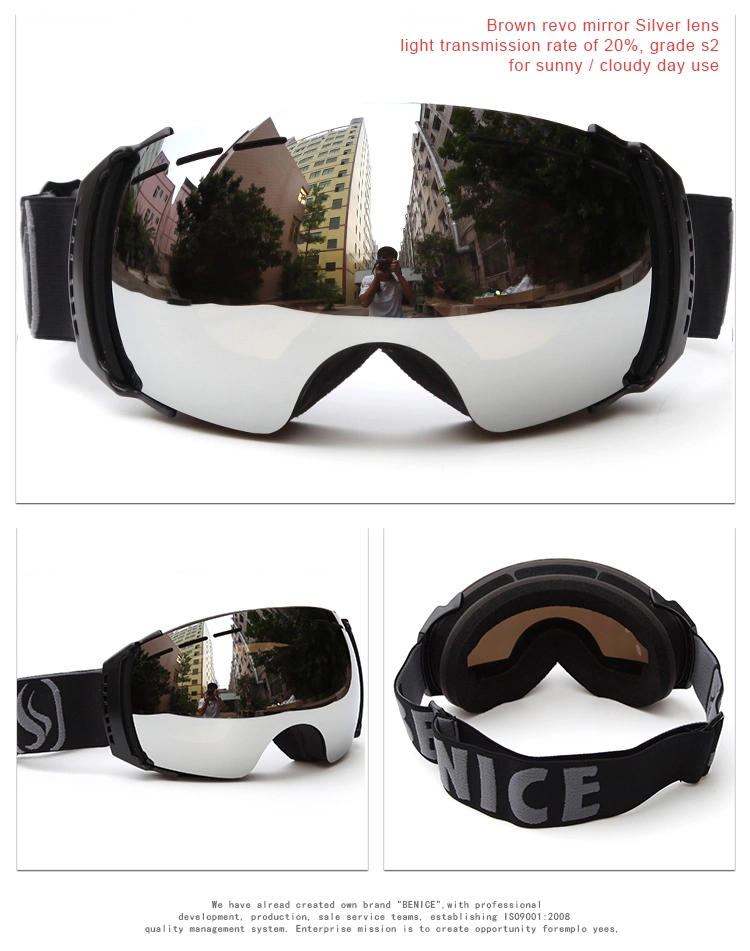 Ultra Soft Triple-Layer Frameless Ski Goggles for Snowboard Double Lens High Elastic Strap Snow Googles Protective Glasses