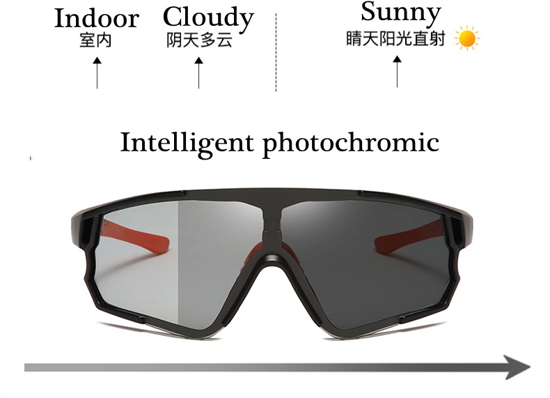 Amazon Outdoor Cycling Brand Sports Intelligent Photochromic Sunglasses with Replaceable Lenses