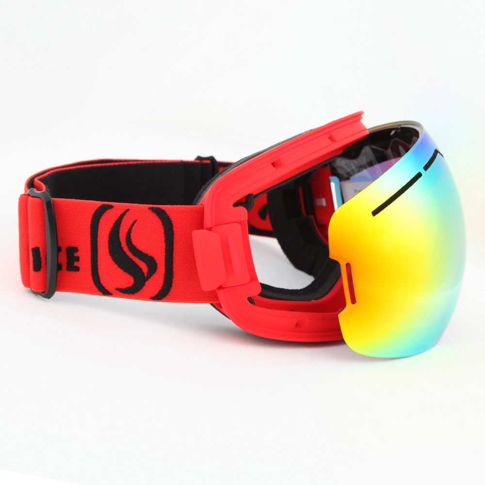 Snowboard Goggles Replaceable Lens OTG Snow Goggles Soft TPU Frame Custom Logo Ski Goggles Mirror Coated