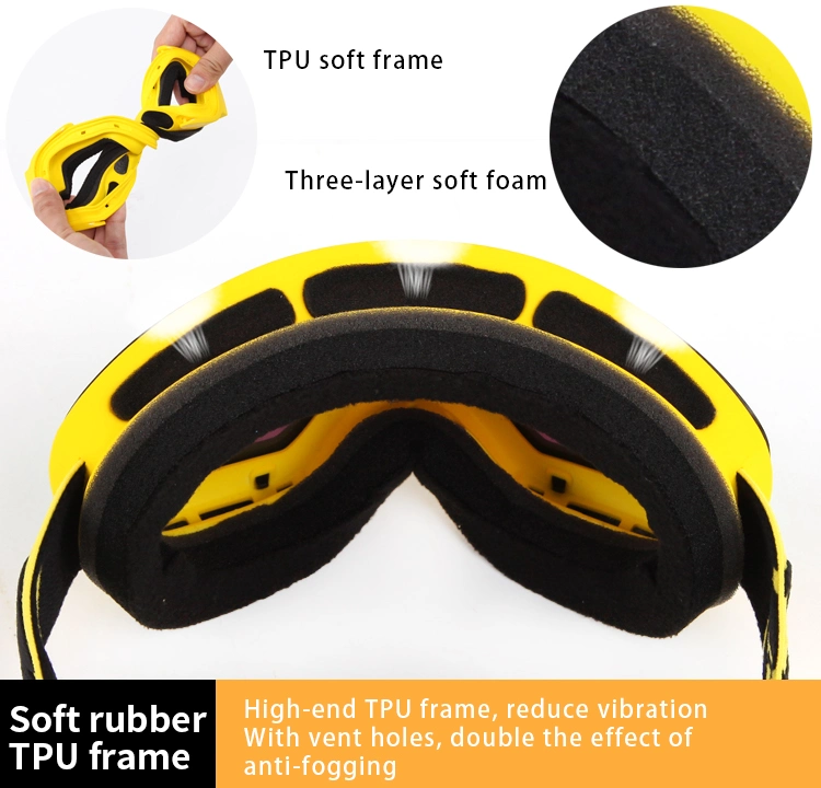 Ultra-Soft Foam Safety Approved PC Lens Kids Ski Snow Goggles