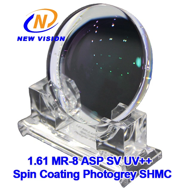 1.61 Mr-8 Aspherical UV++ Spin Coating Photogrey Shmc Optical Lens