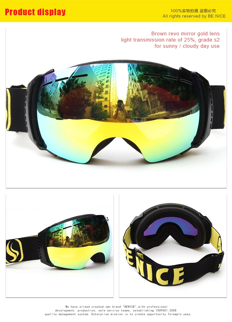 Ultra Soft Triple-Layer Frameless Ski Goggles for Snowboard Double Lens High Elastic Strap Snow Googles Protective Glasses