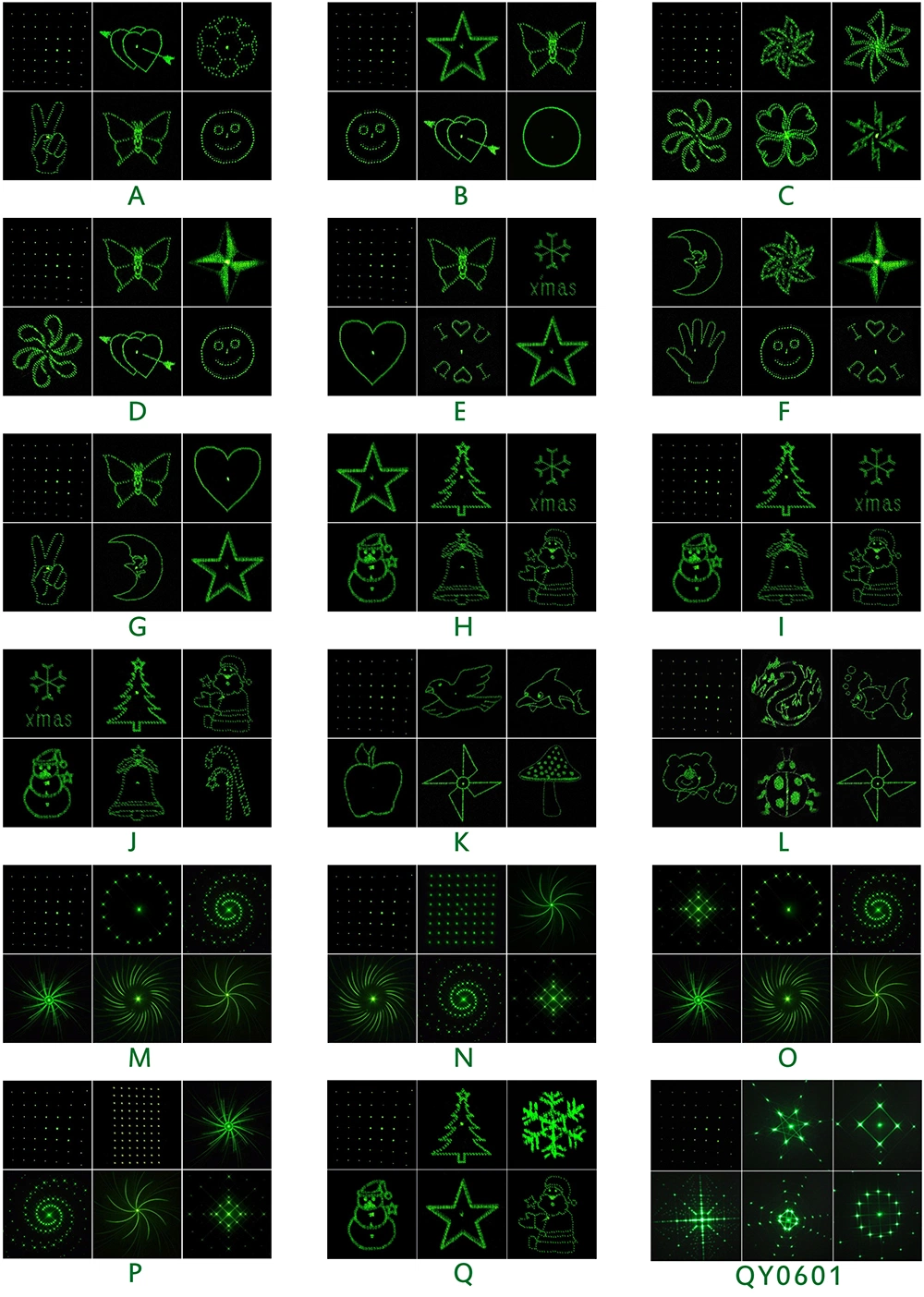 OEM Six Patterns for Light 6in1 China Supplier Laser Grating Len