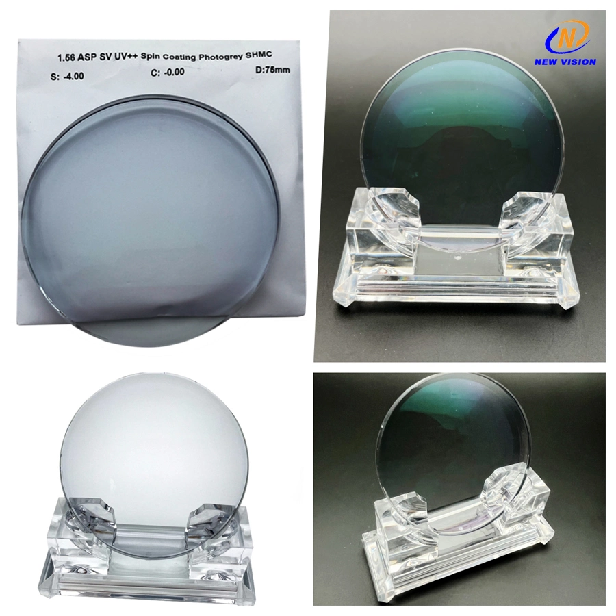 1.56 Aspherical Single Vision UV++ Spin-Coating Photogrey Shmc Green Optical Lens