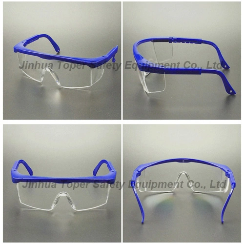 Adjustable Legs Blue Frame PC Lens Safety Glasses (SG100)