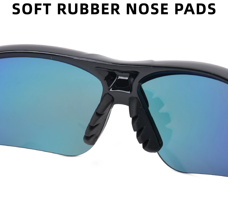 Wholesale Custom Fashion Half Frame Polarized Lens Outdoor Sport Sun Glasses UV400 Eye Protection Cycling Glasses