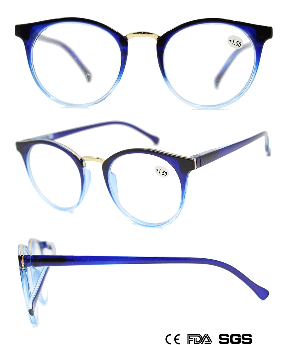 Round Framed Reading Glasses for Both Men and Women with Gradient Colour (WRP8100176)