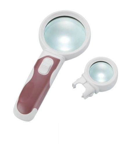 Interchangeable LED Magnifying Glass Magnifier 3X/16X Illuminated 2 Lens (BM-BG2002)