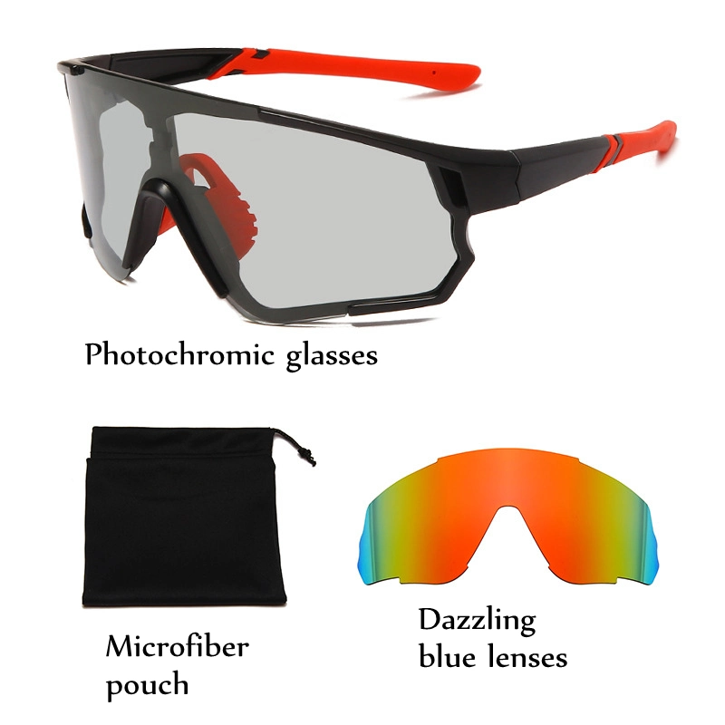 Amazon Outdoor Cycling Brand Sports Intelligent Photochromic Sunglasses with Replaceable Lenses