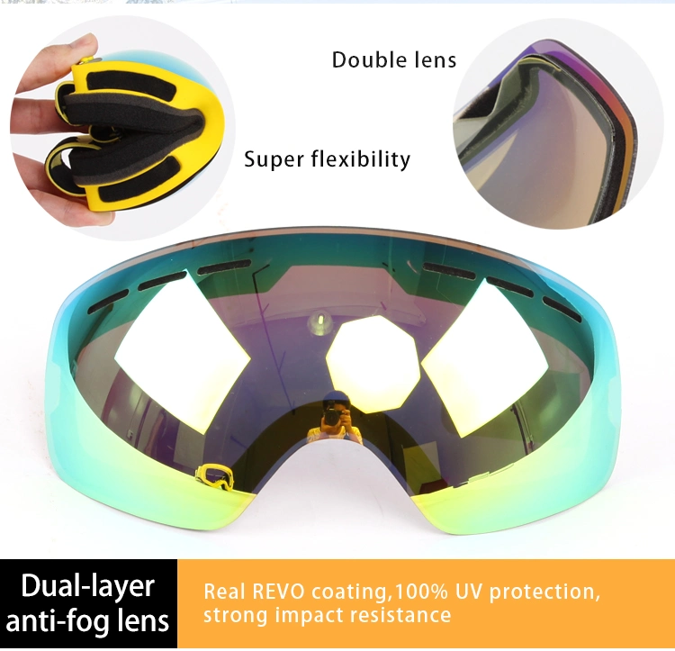 Ultra-Soft Foam Safety Approved PC Lens Kids Ski Snow Goggles