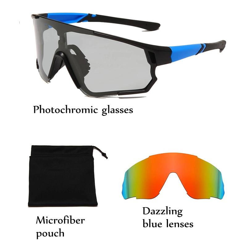 Amazon Outdoor Cycling Brand Sports Intelligent Photochromic Sunglasses with Replaceable Lenses