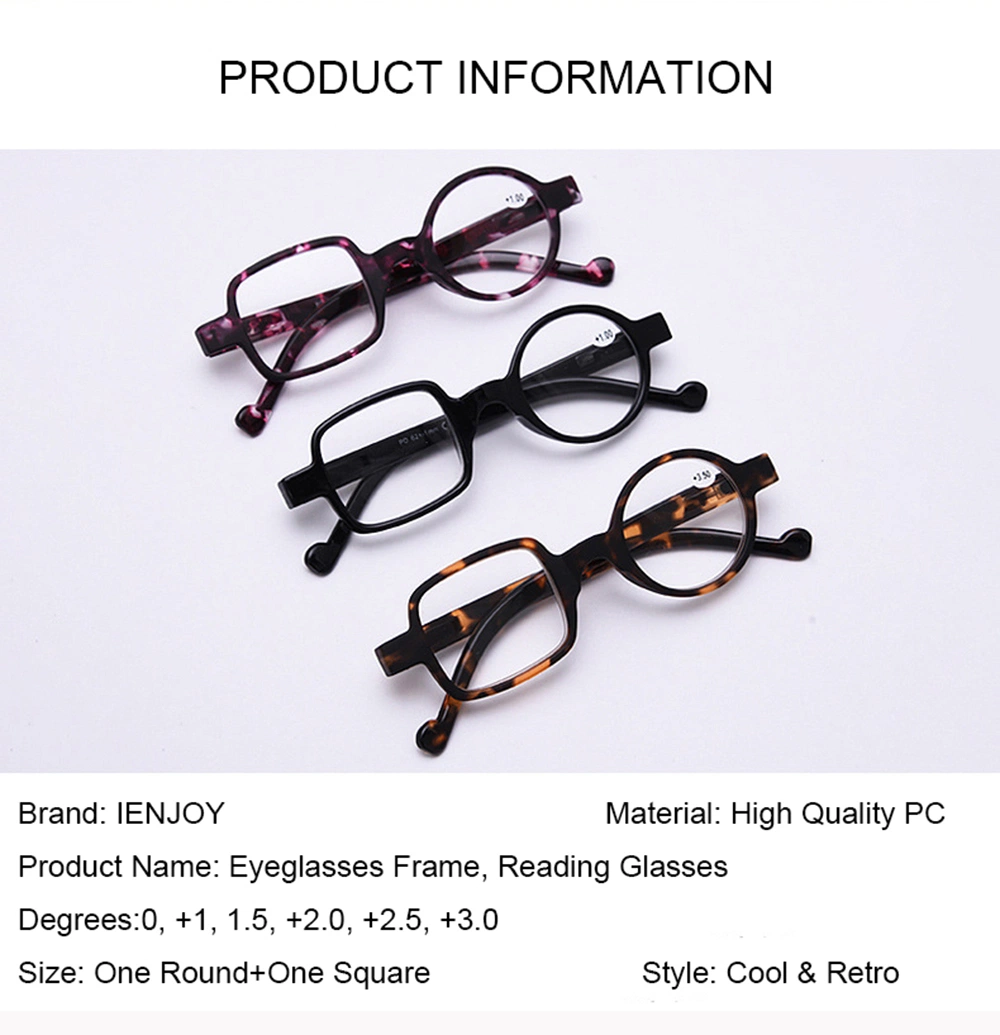 Cheap Fashion Asymmetrical Round&Square Men Women Presbyopia Glasses Reading Glasses