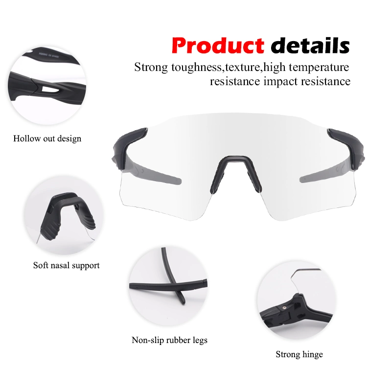 New Design Clear Lens Bike Glasses Photochromic Cycling Sunglasses