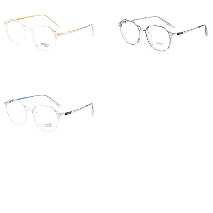 Newest Style Irregular Round Frames Eyeglasses Metal Legs Vogue Plain Spectacles Men Women Glasses Anti Blue Light Optical Frame