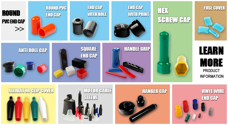 CS1.5 to CS200 Customized Round Flexible Vinyl End Caps, Steel Pipe Rubber Caps, Rod/ Rebar/ Tube/ Stud/ Nut/ Thread Protector Covers, Plastic Protective Caps