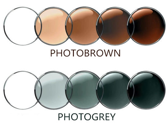 Fast Deliver Dark Color 1.56 Photochromic Photogrey Hmc Ophthalmic Lenses