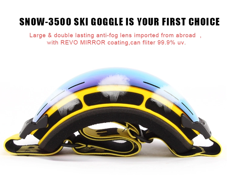 Ultra Soft Triple-Layer Frameless Ski Goggles for Snowboard Double Lens High Elastic Strap Snow Googles Protective Glasses