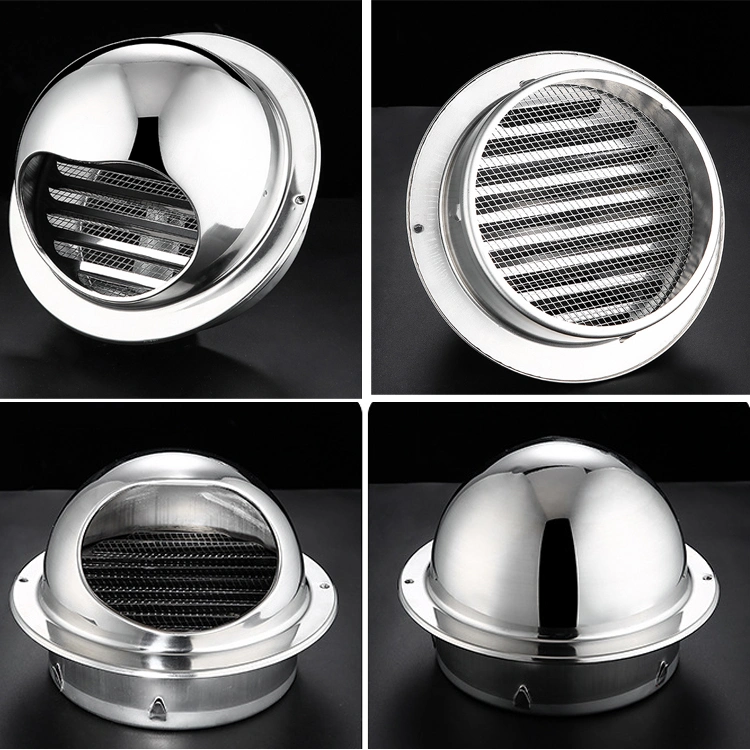 Stainless Steel Round Bull Nosed Air Vent Diffuser Grille Cover Cap