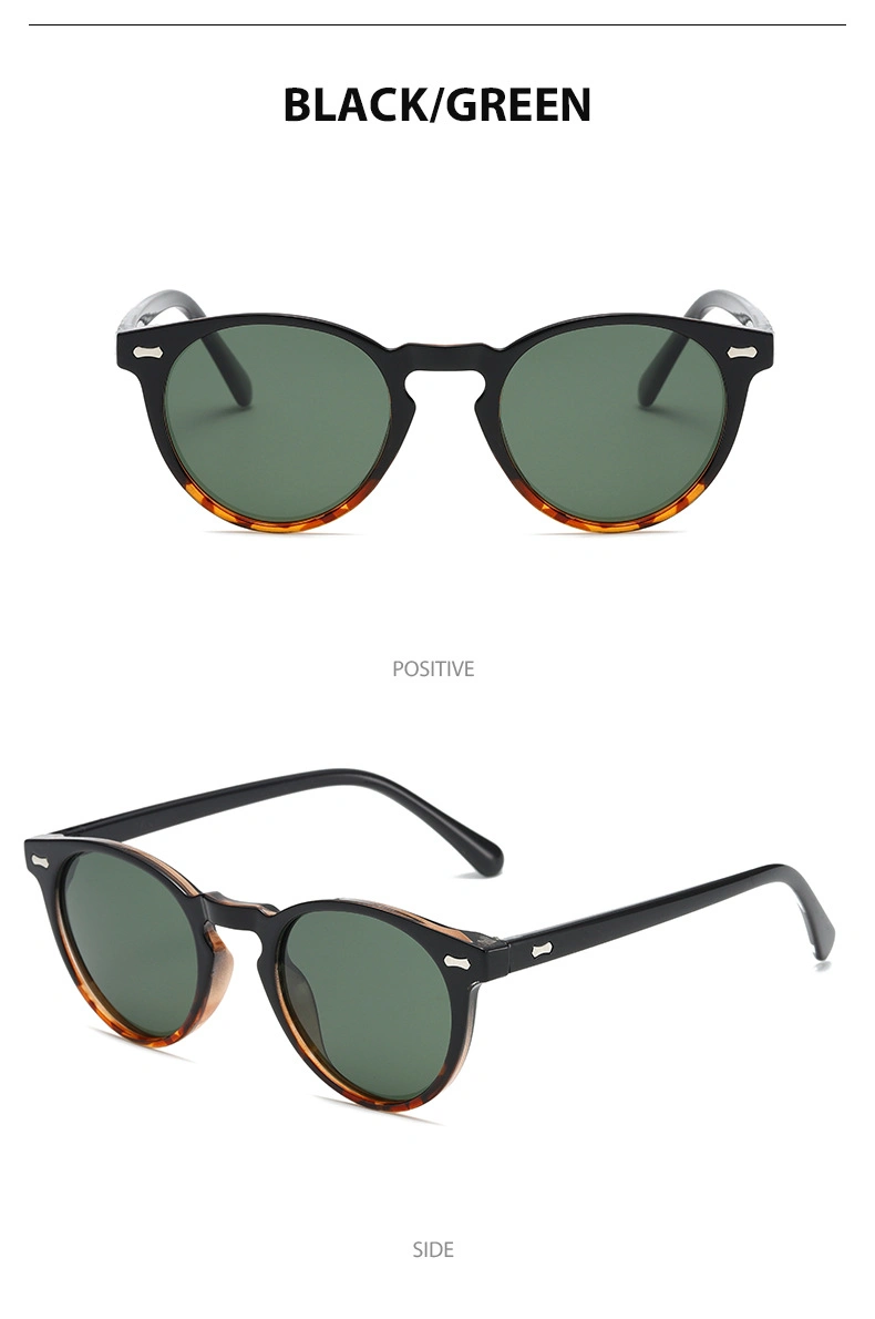Polarized Retro Round Frame Anti Blue Light Amazon PC Sunglasses Glasses for Men and Wom