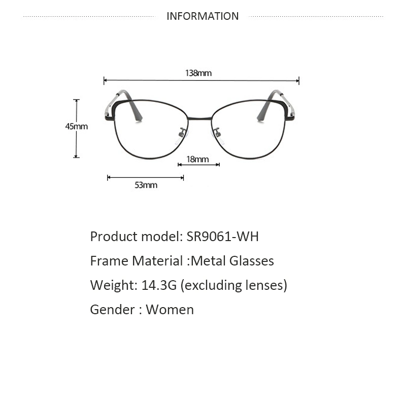 Wholesale New Fashion Cat Eye Glasses Frame Women&prime;s Trendy Personalized Photochromic Glasses Anti Blue Light Glasses