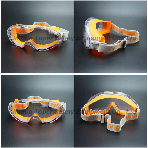 Soft Rubber Frame Sealed Safety Goggle with Anti-Fog Lens (SG147)