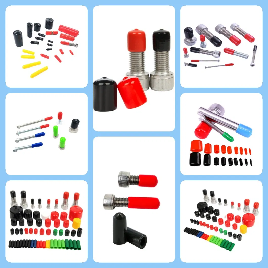 Industrial Customized Flexible Thread Protective Soft Rubber Silicone Steel Pipe End Caps, PE Plastic Round Rod/Stud/Bolts/Tube/Nut Used Dust PVC Vinyl End Cap