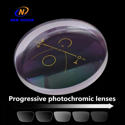 1.61 lente ottica Shmc PGX a taglio progressivo blu, lente a blocco fotocromica grigia blu