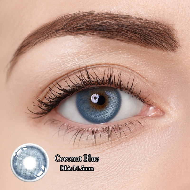 Millcreek Wholesale Hot Sale Coconut Blue Colored Contacts Natural Soft Looking Blue Color Contact Lens Color Eye Contact Lenses