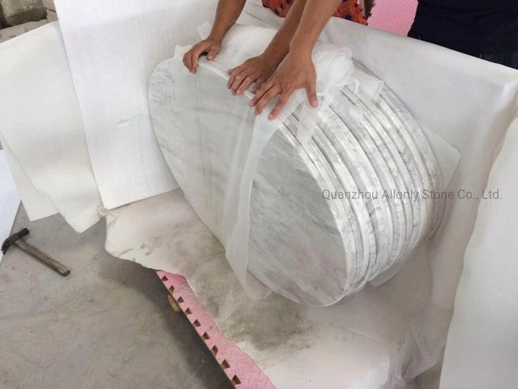 Wholesale /Customized Round /Sqaure Design Natural Staturio White Marble Table Top