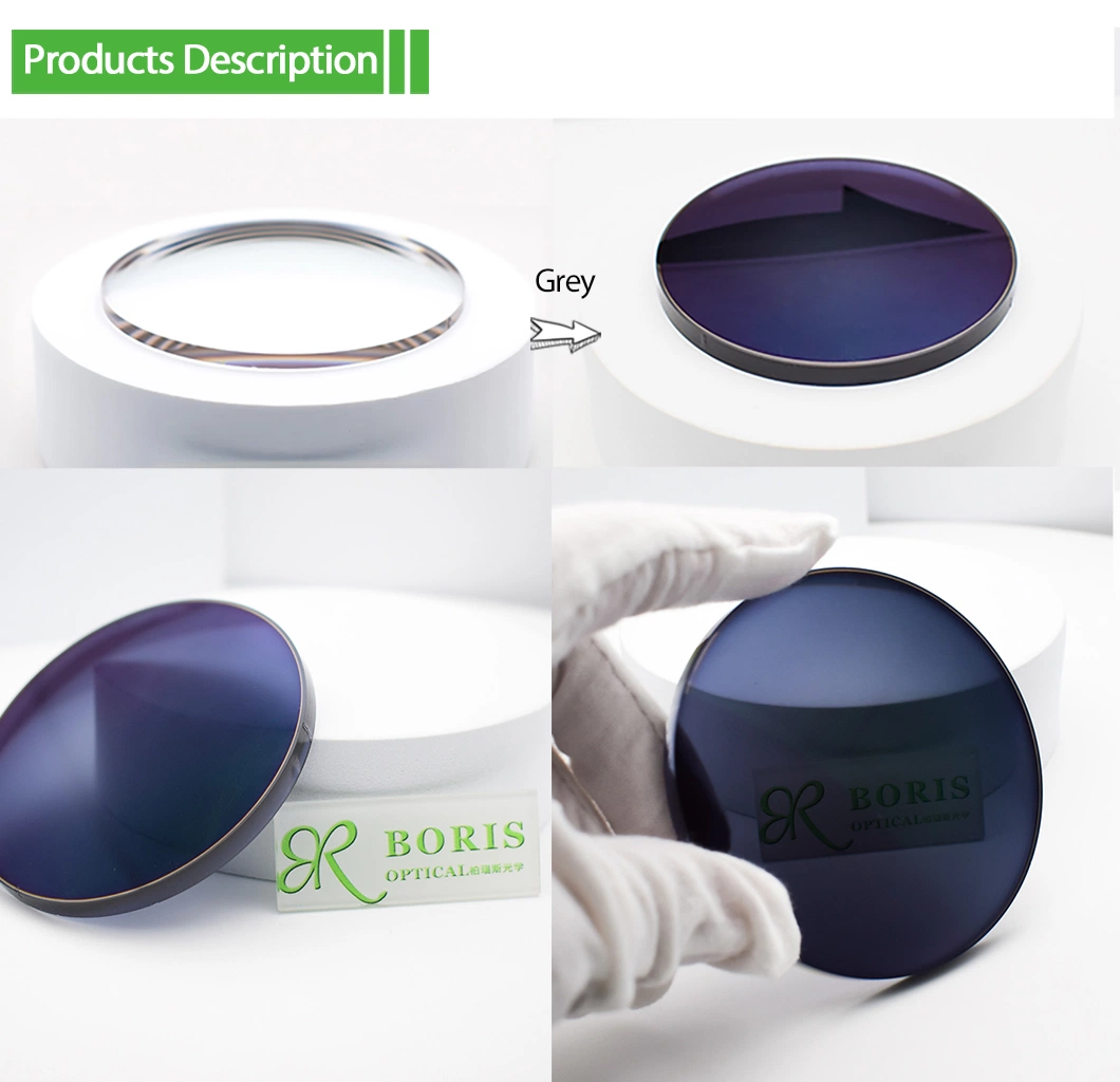 High Index 1.61 Mr-8 Spin Photochromic Hmc Eyeglasses Blue Cut Plastic Lenses