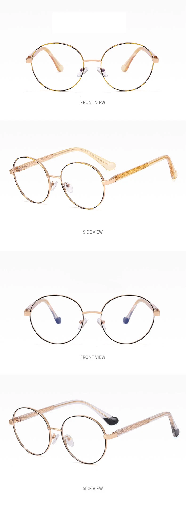 New Ultra Retro Round Frame Metal Eye Frame Eyewear Paired with Degree Myopia Men Unisex Women Cumputer Anti Blue Light Glasses