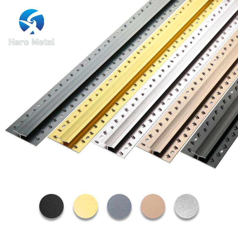 Aluminum Metel 2.3m Gold Carpet to Tile Door Transition Strips for Laminate Flooring Edge Trim