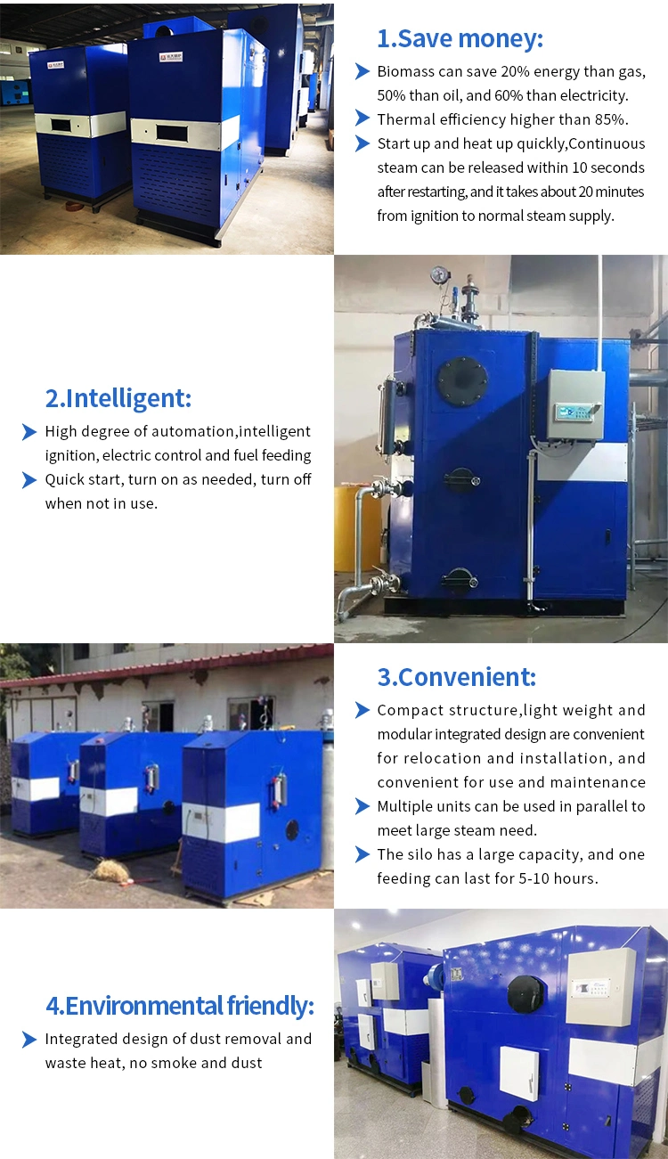 500kg/H Fully Automatic Wood Bioamss Pellet Steam Generator for Laundry