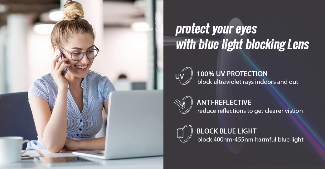1.56 Anti Blue Light Lenses for Computer Glasses Blue Light Blocking with UV420 Protection Optical Lens